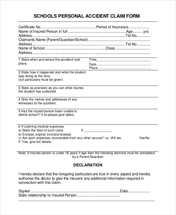 Certificates and Forms - School Fees Insurance Claim Form
